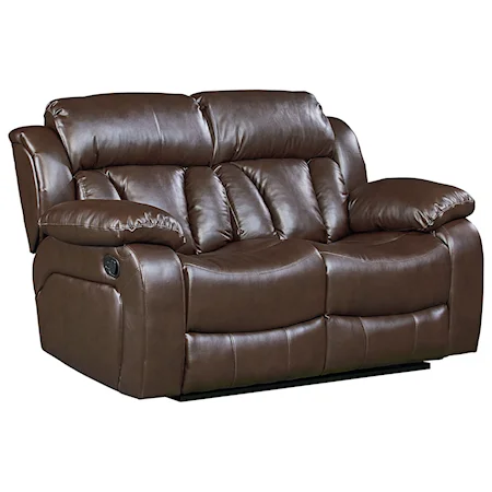 Reclining Loveseat with Pillow Arms and Pub Back Headrests
